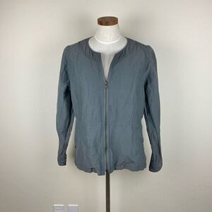 Eileen Fisher Graphite Roundneck Full-Zip Jacket